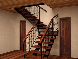 Изготовление и монтаж лестницы в коттедж