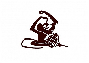 Наклейка "обезьяна с гранатой"