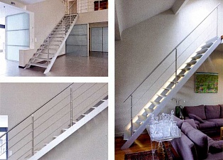 Дизайнерская лестница с дополнительным встроенным освещением