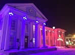 Оформление фасада дворца культуры г. Волчанск архитектурная подсветка