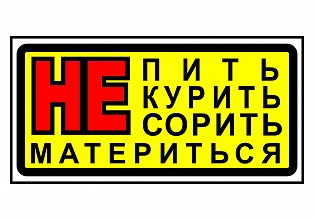Наклейка " НЕ: пить, курить, сорить, матерится"